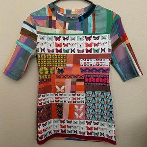 Clover Canyon Butterfly Kaleidoscope Top XS
